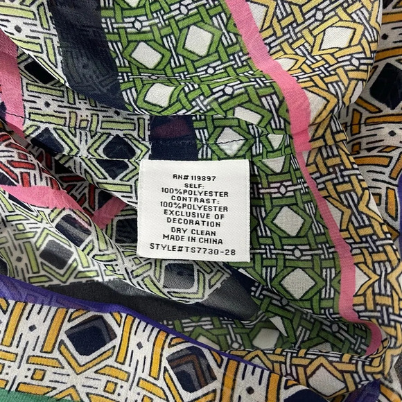 Collective Concepts Multicolor Split Neck Boho Print Blouse Small Women’s - Picture 11 of 12